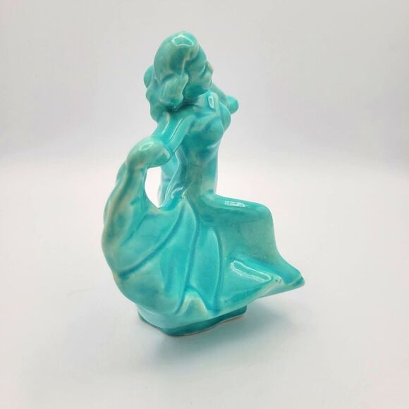 Vintage Monrovia Walker California Pottery Dancing Lady Aqua Blue Figurine - Picture 4 of 14